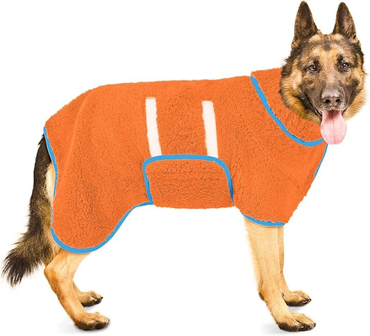 Bienbee Dog Bathrobe, Quick Drying Super Absorbent Dog Robes for After Bath, Warm Keeping Dogs Towel, Dogs Bath Supplies, Orange XXL