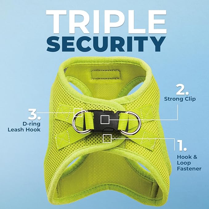 Voyager Step-in Air Cat Harness - All Weather Mesh Step in Vest Harness for Small and Medium Cats by Best Pet Supplies - Set (Lime Green), XXS