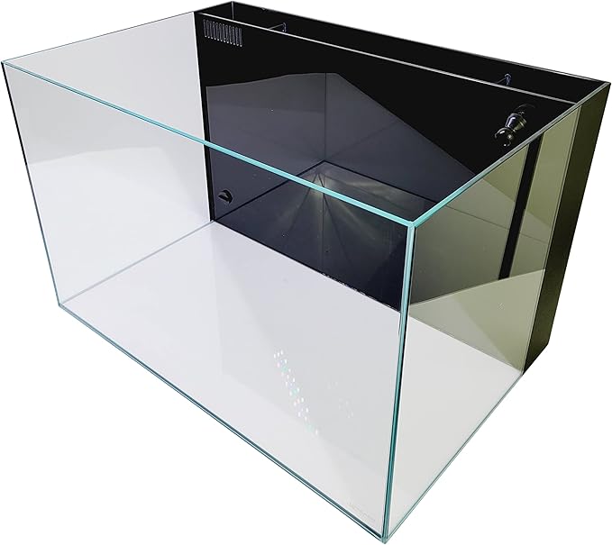 LIFEGARD Low Iron Ultra Clear 24 Gallon Crystal Aquarium with Built in Back Filter – 45° Beveled Edge, Rimless Glass, Rectangular Style with Directional Jet Flow