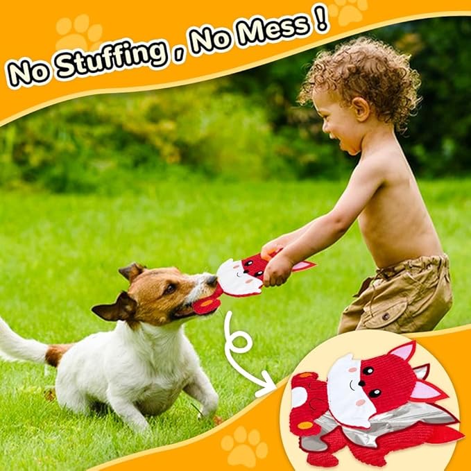 6 Pack Squeaky Dog Toys No Stuffing,Durable Crinkle Chew Toys for Small & Medium Breeds,Interactive Puppy Teething Toys,Cute Plush Pet Gifts for Boredom Play & Training
