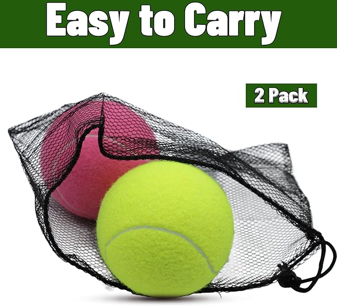 Magicorange Tennis Ball Dog Toys，2 Pack 4 inch Oversize Giant Tennis Balls Dog Tennis Ball Large Pet Chew Toy for Outdoor/Indoor Sports (Multicolor, 2 Pack)