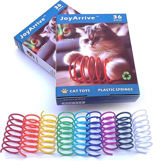 9Colors Cat Springs Toy for Indoor Cats, Interactive Self-Play Hunting Toy for Kittens, Biting & Swatting Creative Coil Toys 9Pcs