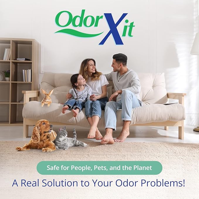 OdorXit Magic Air Odor Neutralizer Spray, Powerful Dog & Cat Urine Odor Neutralizer, Safe Air Refresher for Home, Safe Odor Absorber for Pet, Closet & Any Strong Odor Remover, 64oz