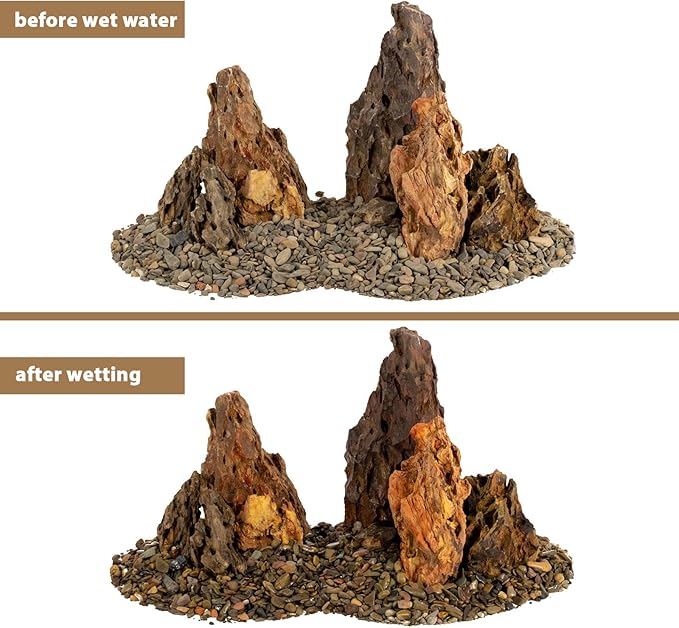 Dragon Rocks Aquarium Rock aquascaping Natural Stone Rocks Fish Tank Decor Rocks for Aquariums Landscaping Model Tank Decoration Aquarium Miniature -20Lb (2-8 inch)
