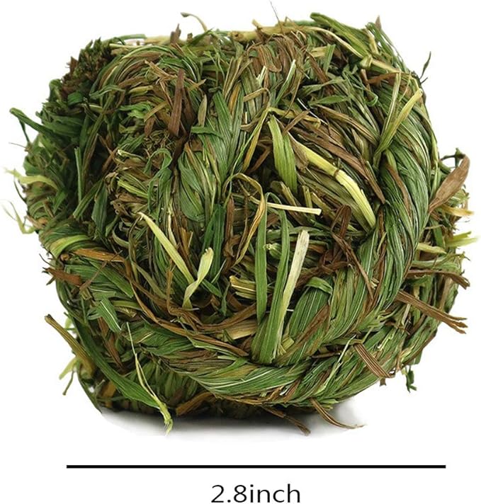 Rabbit Chew Ball Timothy Grass Grinding Small Animal Activity Play Chew Toys for Bunny Rabbits Hamster Guinea Pigs Gerbils