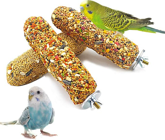 3PCS Parakeet Treat,Natural Parrots Treat Sticks,Vegetable & Grain Style Crunch Sticks,Bird Treats for Cockatiel Budgies Lovebirds Canary Conure Finches