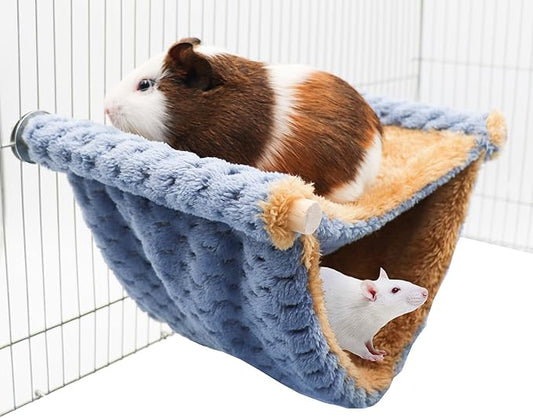 Rat Cage Accessories, Rat Hammock with Warm Soft Fluff, Rat Hammock for Cage, Birds Nest, Sleeping Bed, Cage Accessories for Rat, Hamster, Squirrel, Conure, Sugar Glider, Small Guinea Pig