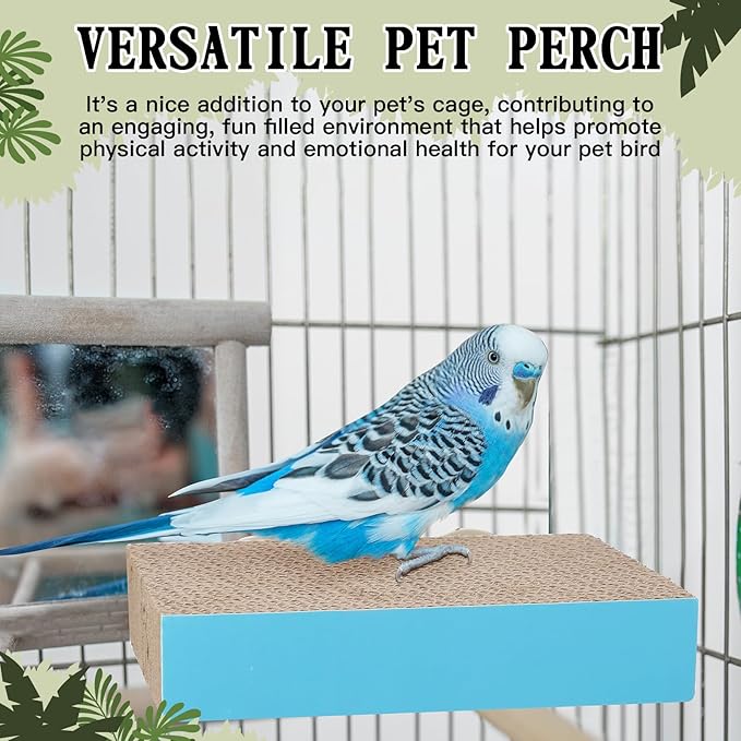 3 Pcs Bird Chew Toys Parrot Perch Cardboard Platform for Cage Bird Paw Grinding Stand Parrot Cage Playground Exercise Toys for Macaws Small Parakeets Budgies Conure Cockatiel(Medium)