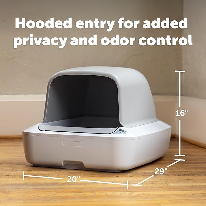 PetSafe ScoopFree Crystal Pro Automatic Self Cleaning Cat Litter Box System – Enclosed Front-Entry – Advanced Odor Control – Includes 1 Disposable Crystal Litter Tray – White (PAL00-18017)