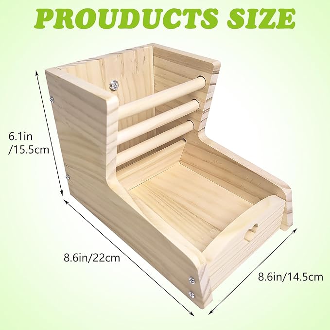 Hamiledyi Small Rabbit Hay Feeder with Wooden Food Feeding Manger Bunny Hay Dispenser Small Animals Grass Holder for Guinea Pig Hamsters Bunny Chinchilla