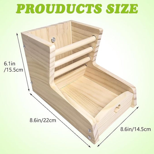 Hamiledyi Small Rabbit Hay Feeder with Wooden Food Feeding Manger Bunny Hay Dispenser Small Animals Grass Holder for Guinea Pig Hamsters Bunny Chinchilla