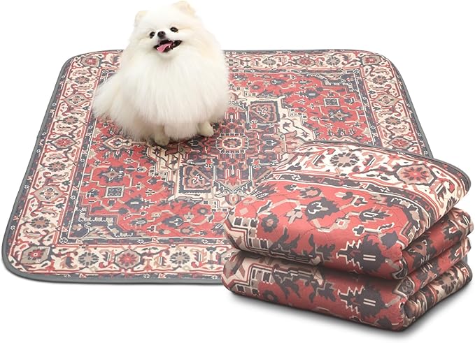 Paw Inspired Designer Print Dog Pads (2 Pack) | Premium Washable Pee Pads | Reusable Puppy Pads for Potty Training, Whelping, Waterproof Mat | Leakproof, Non-Slip Liner (Persian Style, 36" x 36" Size)