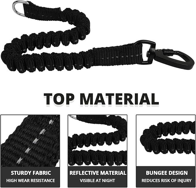 Long Dog Leash 20 FT: 3/8'' Heavy Duty Rope Leashes for Dogs Training with Lockable Hook Reflective Threads Bungee and Padded Handle - Dog Lead for Large Small Medium Dogs Outside Walking Hiking