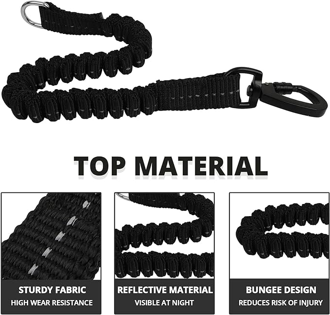 Long Dog Leash 30 FT: Heavy Duty Rope Leashes for Dogs Training with Swivel Lockable Hook Reflective Threads Bungee and Padded Handle - Dog Lead for Large Small Medium Dogs Outside Walking Hiking