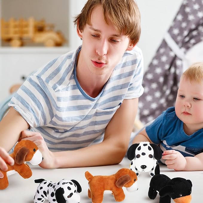 Sosation 20 Pcs Mini Plush Stuffed Dogs Bulk Dog Party Favors Adopt a Puppy Toy Soft Plush Animal for Kids Birthday Classroom Gift Goodie Bag Stuffers Christmas Stocking Fillers Decoration