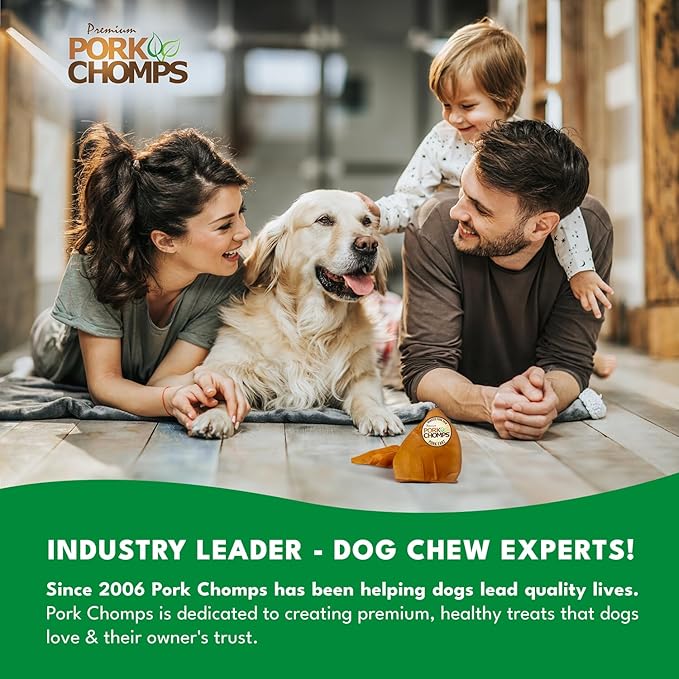 Pork Chomps Roasted Pork Skin Dog Chews, 5-inch Ear Shapes, 1.6 Ounce (Pack of 1)