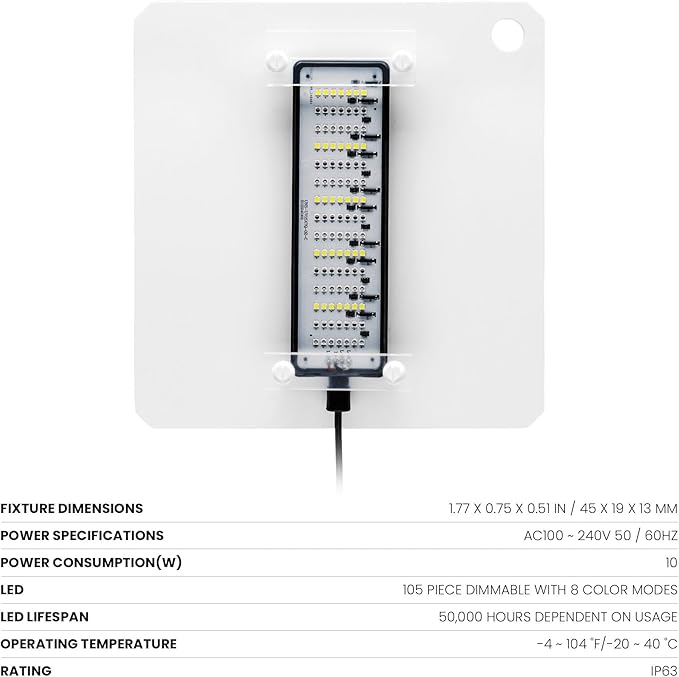 Ultum Nature Systems Refugium Light - Small Customizable Submersible Aquarium LED Lamp w/Inline Timer, Full Spectrum Grow for Chaeto Macro Algae Saltwater Reef Tanks - Clip On