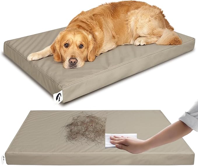 XXL Dog Crate Bed, Outdoor Waterproof Dog Beds Orthopedic Pet Mat with Removable Cover, Large Size Crate Mat