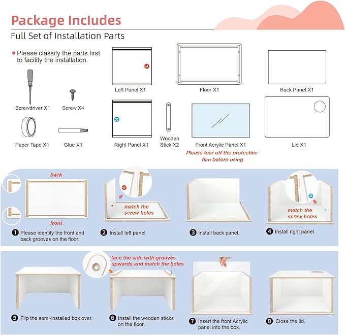 Niteangel Visible Hamster Digging Box for Syrian Dwarf Roborovski Campbell Hamsters Gerbils Mice Lemmings Degus or Other Small-Sized Pets (Burlywood)