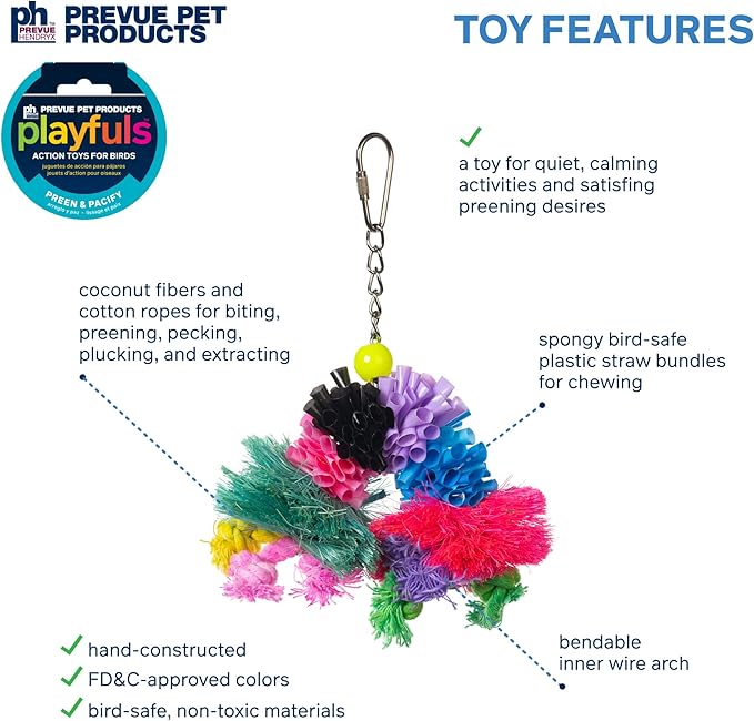 Prevue Pet Products 62636 Calypso Creations Over The Rainbow Bird Toy, Multi, Medium