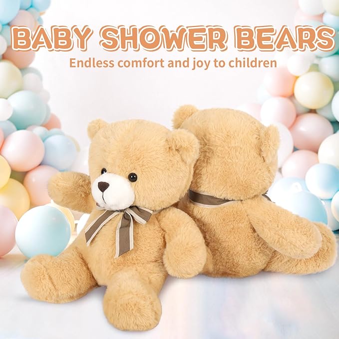 Tezituor Bulk Teddy Bears Stuffed Animal 14 Packs, Small Teddy Bear Bulk 12" for Baby Shower Decorations, Stuffed Bear Plush Toy for Wedding Birthday Christmas Party Decorations