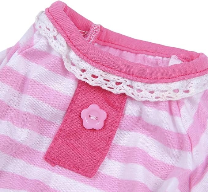 Pet Dog Pajamas Soft Cotton Shirt Jumpsuit Cute Overall Doggy Cat Strip Clothes Comfortable Apparel for Play Sleep