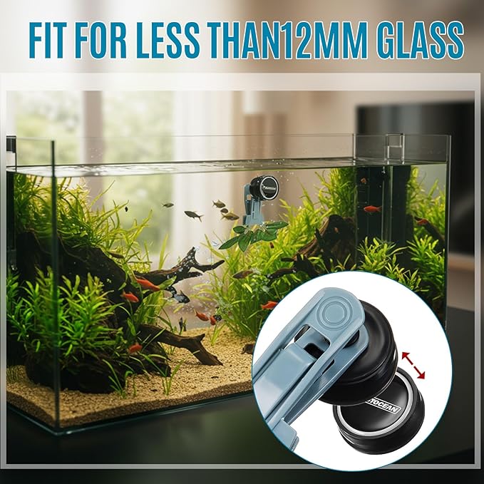 Blulu 2 Pcs Magnetic Seaweed Feeding Clips Saltwater Aquarium Tank Accessories Algae Magnet Seaweed Feeder for Fish and Aquatic Pets, Automatic Fish Feeder
