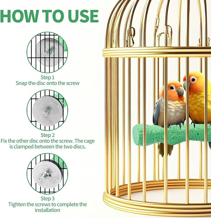 2pcs Bird Beak Grinding Stone, Anti-Slip Parakeet Nail Trimming Stick Resin Beak Grinder Stone Perches Washable Claw Trimmer Stand for Parrot Budgie Cockatiel Cage Accessories