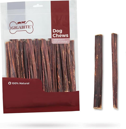 Best Pet Supplies GigaBite 6 Inch Beef Gullet Jerky Sticks (50 Pack) - All Natural, Free Range Beef Esophagus Stick Dog Treat