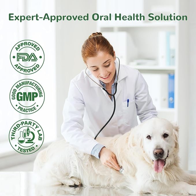 Dog Teeth Cleaning Powder, Dog Dental Powder for Tartar Remove & Plaque Off, Fresh Breath for Dogs with Natural Plant Blend, Enzymes and Probiotics, 150g