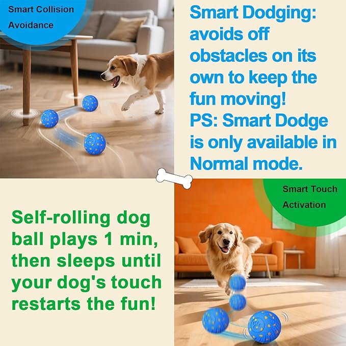 Interactive Dog Toys: Smart Dog Ball – Auto-Bounce, Vibrating & Jumping Action! Durable Duraspin Design for Aggressive Chewers. Rechargeable & Long-Lasting, Keeps Dogs Busy and Entertained.