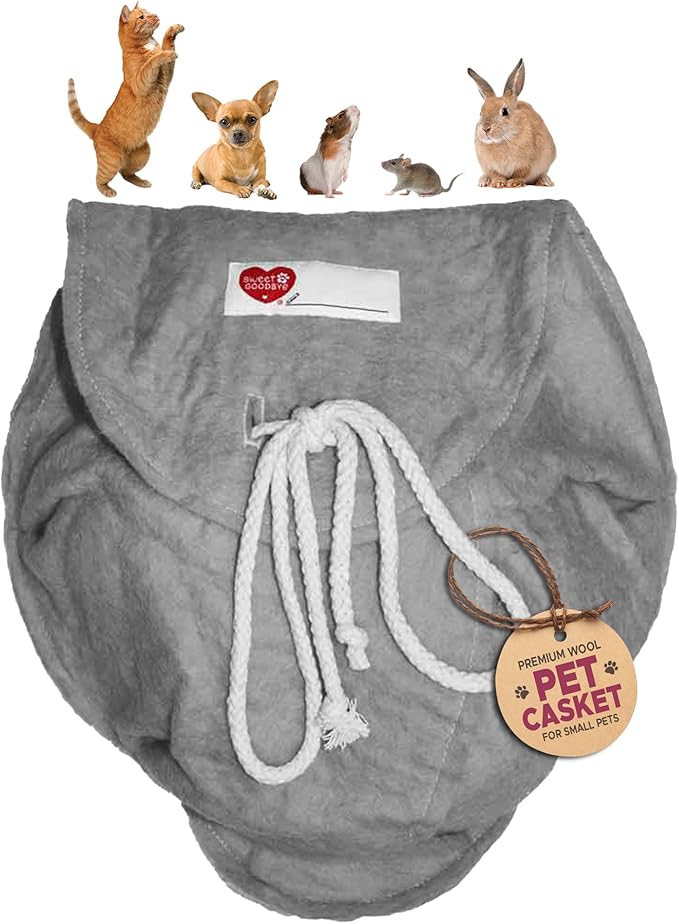 Cloud® - Eco-Friendly Pet Burial & Cremation Ceremony Kit - Casket for Smaller Pets: Rabbits Hamsters Gerbils Birds Reptiles, Small Cats (Choose Size & Color)(Medium, Grey)