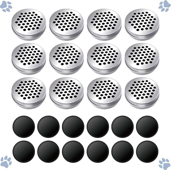 12 Pack Dog Scent Work Tins Training Kit Nose Work Magnetic Dots Scent Work Containers for Dogs Training Metal Box Smell Aluminum Cans with Lids (12pack)