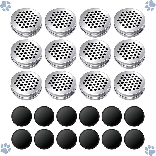 12 Pack Dog Scent Work Tins Training Kit Nose Work Magnetic Dots Scent Work Containers for Dogs Training Metal Box Smell Aluminum Cans with Lids (12pack)