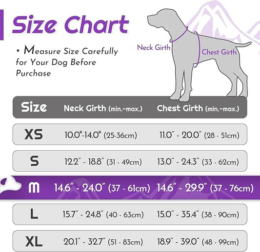 Eagloo Dog Harness Medium Sized Dog, No Pull Service Vest with Reflective Strips and Control Handle, Adjustable and Comfortable for Easy Walking, No Choke Pet Harness with 2 Metal Rings, Purple, M