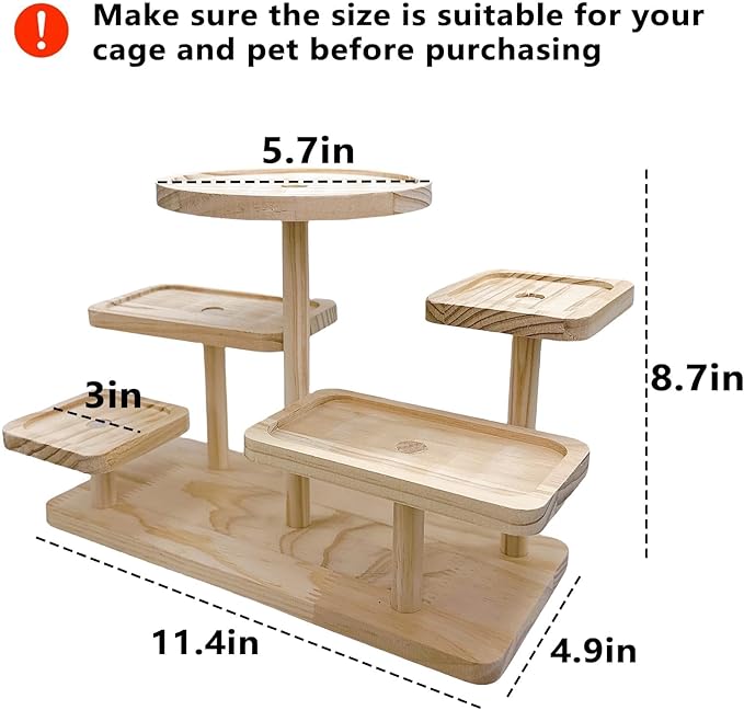 Hamster Climbing Ledge Wooden Gerbil Playground Exercise Platform Shelf for Mouse Dwarf Hamster Rat Sugar Glider