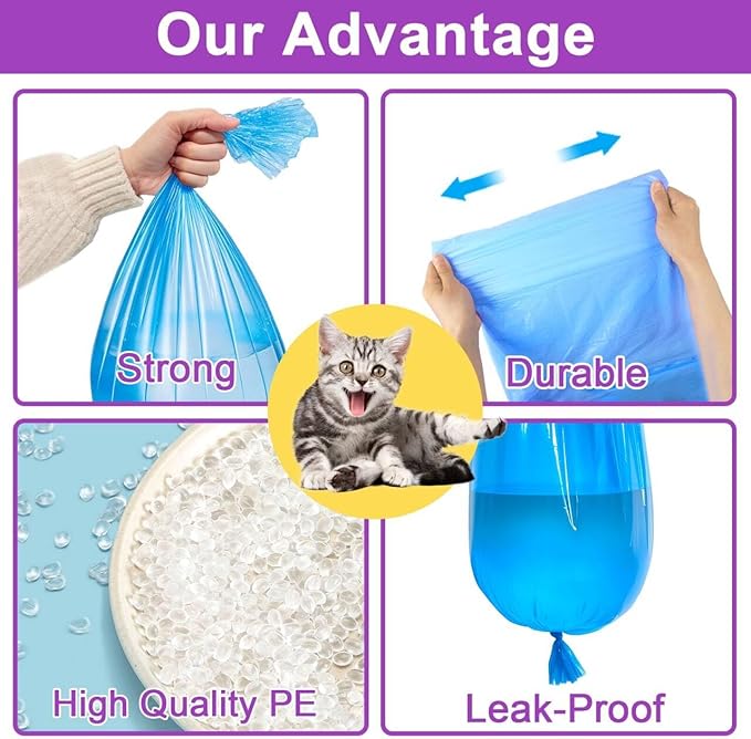 Cat Litter Refill Bags|8-Pack Cartridges Compatible with Genie Cat Litter Refills Standard,Plus and Style Pail | Superior Odor Control (NOT Compatible with XL)