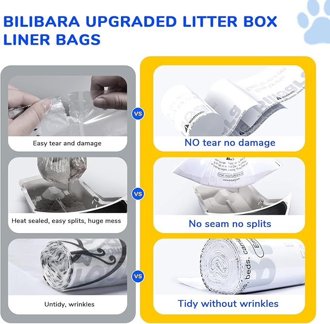 Litter Box Liner Bag Compatible with Cat litter Box 3 and 4, 120 Pack - Extra Thick Waste Bags for Self-Cleaning Pet Kitty Litter Box Drawer Liners, 9-11 Gallons Home/Kitchen Trash Bags