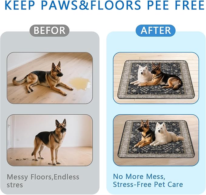 Washable Pee Pads for Dogs, Absorbent Reusable Puppy Pads Waterproof, Leakproof & Non-Slip Whelping Pad, Potty Training Pads for Dogs Playpen Mat 72x72