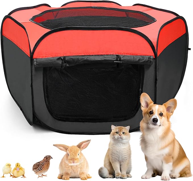 Large Puppy Kitten Playpen,Rabbit Cat Dog Play Pen Indoors,Small Dog Cat Chick Brooder Box,Portable Pet Puppy Playpen