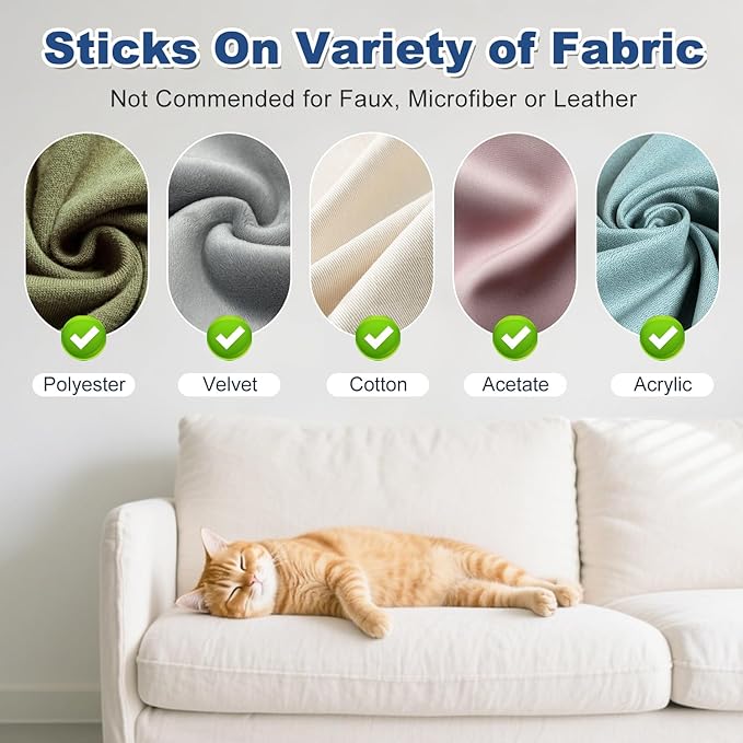 Cat Scratch Furniture Protector, 12-Pack Couch Protector from Cat Claws, Cat Couch Protector Single-Sided Furniture Protectors from Cats Scratching for Sofa Corners Walls Doors(with 50 Twist Pins)