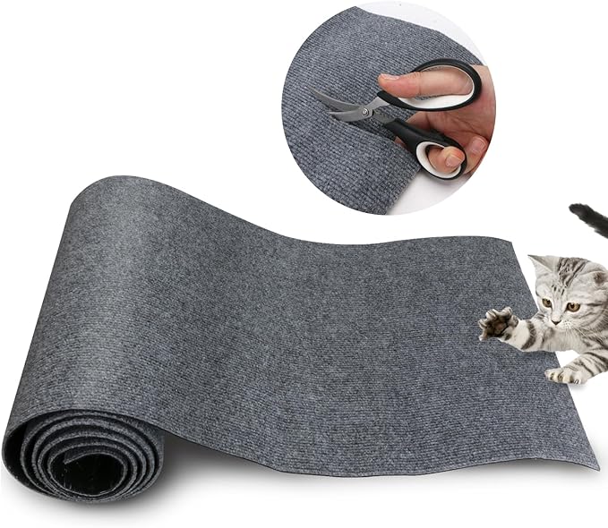 Cat Scratch Mat 78.7"x15.8",Replacement Cat Scratching Post or Scratch Pad,DIY Cat Tree Shelf,Decoration Cat Tower,Protector Couch Furniture or Wall (Black)