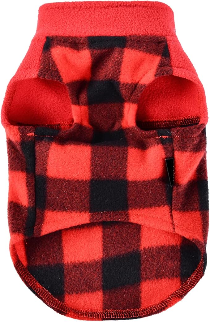 Dog Sweaters for Small Dogs Girl Boy Fleece Puppy Sweater Warm Soft Pet Holiday Clothes for Small Cats Dogs Chihuahua Sweatshirt, XS, Red