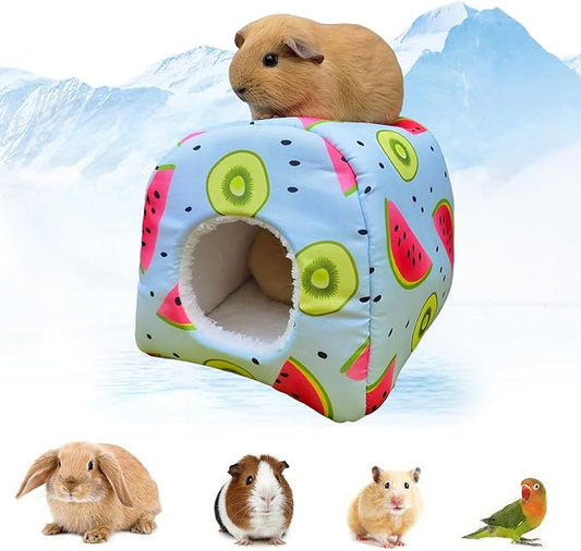Guinea Pig Hideout - Thickened Washable (Blue) Small Animal House Cage Accessories for Guinea Pig,Mouse,Chinchillas, Hamsters,Hedgehogs,Ferrets,Bearded Dragons & Rats