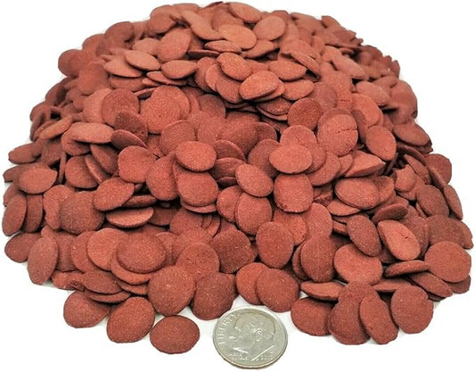 Aquatic Foods Inc. Ultra Color Enhancing 12mm - 1/2" Sinking Wafers of Krill, Astaxanthin, Rose Algae. for Bottom Fish, Plecos, Shrimp, Snails, All Herbivorous & Omnivorous Tropical Fish..5-lbs