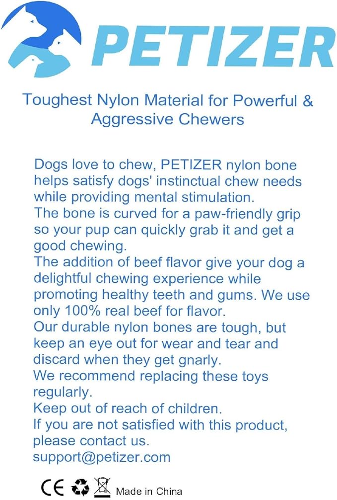 petizer Indestructible Squeaky Dog Toy for Aggressive Chewers - Durable, Natural Latex Toy for Small, Medium, Large Dogs - Blue Hippo