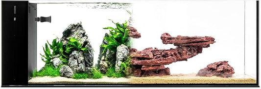 Ultum Nature Systems Dual AIO - Freshwater/Saltwater Compatible All in One Rimless Tank with Triple Chamber Filtration System, Integrated Filter Aquarium w/Leveling Mat - 21 Gallon, 90LA, Black