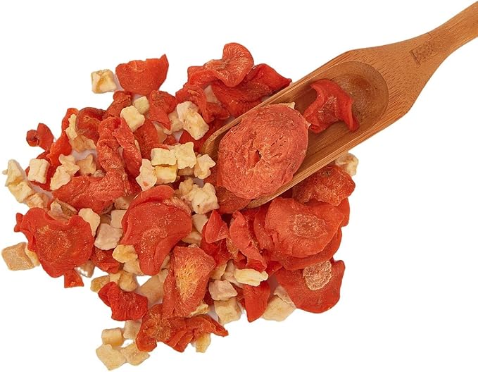 Dehydrated Apple & Carrot Mix for Chinchillas, Guinea Pigs, Rabbits, Hamsters, Small Pets - Herbivore Treat Snacks (10 Ounce, Pack of 1)