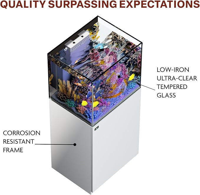 Saltwater Aquarium Tank | 50 Gallon Ultra Clear Glass with Sump, White