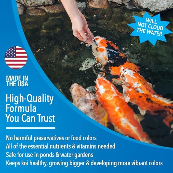 MICROBE-LIFT Fruits and Greens Floating Fish Food Sticks for Ponds, Water Gardens, and Fountains, Safe for Live Goldfish and Koi, 4.5 Pounds
